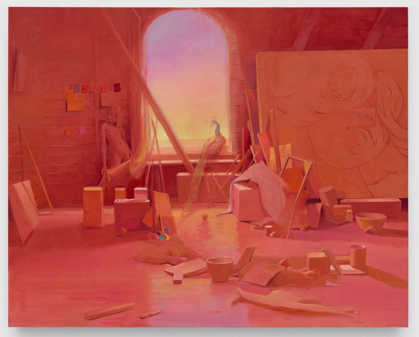 Lisa Yuskavage, Peacock in the Garret, 2024 © Lisa Yuskavage. Courtesy the artist and David Zwirner